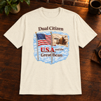 Dual Citizen T-Shirt Natural close-fill short-sleeve coffee-bar flat lay