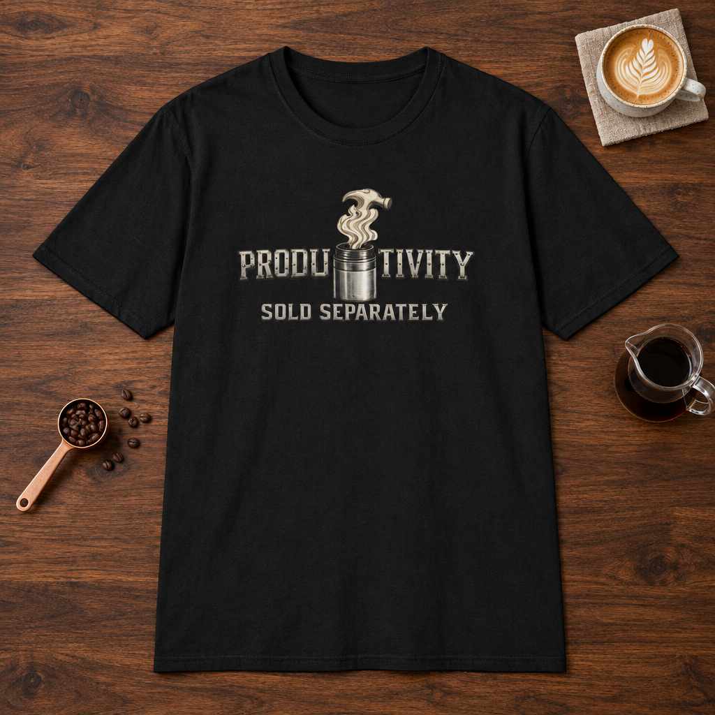 Productivity Sold Separately T-Shirt Black coffee bar mockup