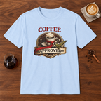 Coffee Approved T-Shirt Light Blue coffee bar mockup