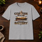 Coffee is My Social Battery T-Shirt in Sport Grey, zoomed lifestyle mockup