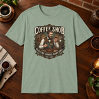 Coffee Snob Male T-Shirt Sage short-sleeve coffee-bar flat lay