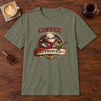 Coffee Approved T-Shirt Heather Military Green coffee bar mockup