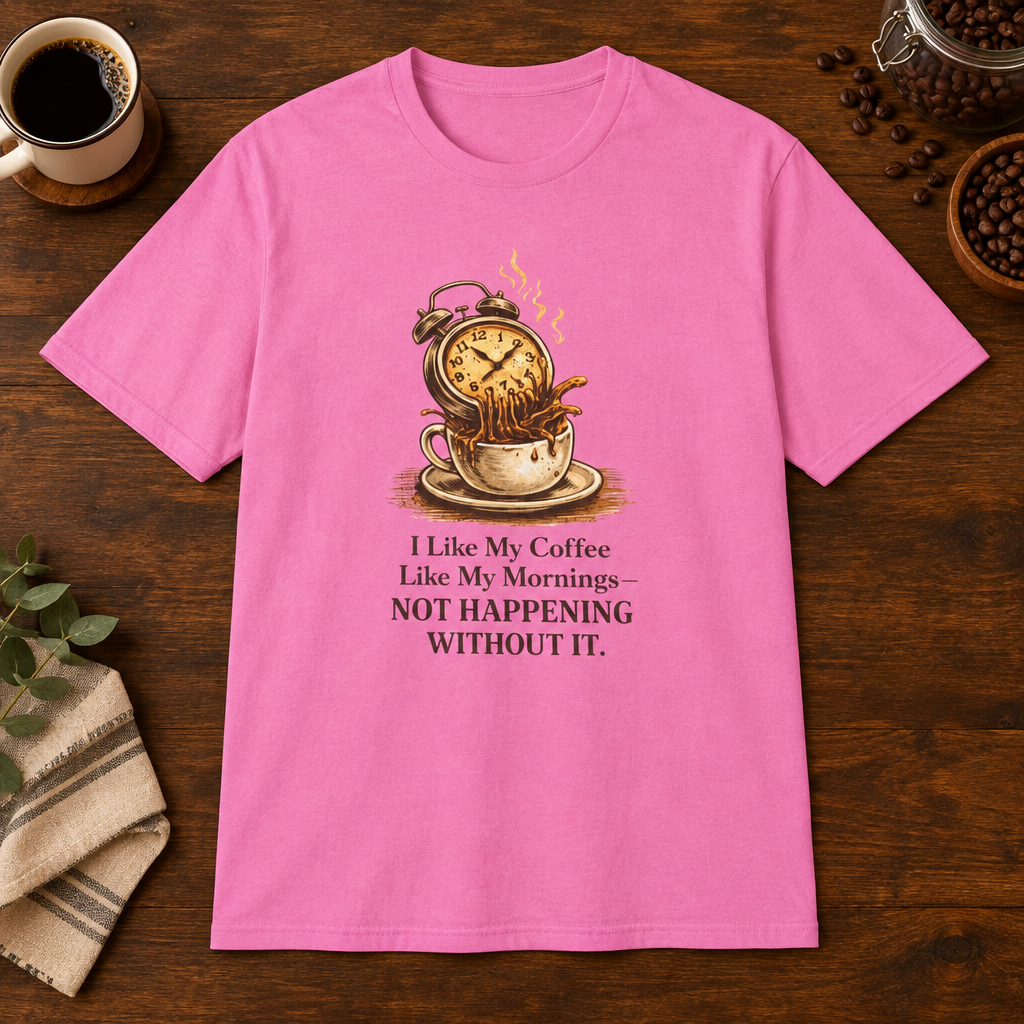 I Like My Coffee T-Shirt Azalea short-sleeve coffee-bar flat lay