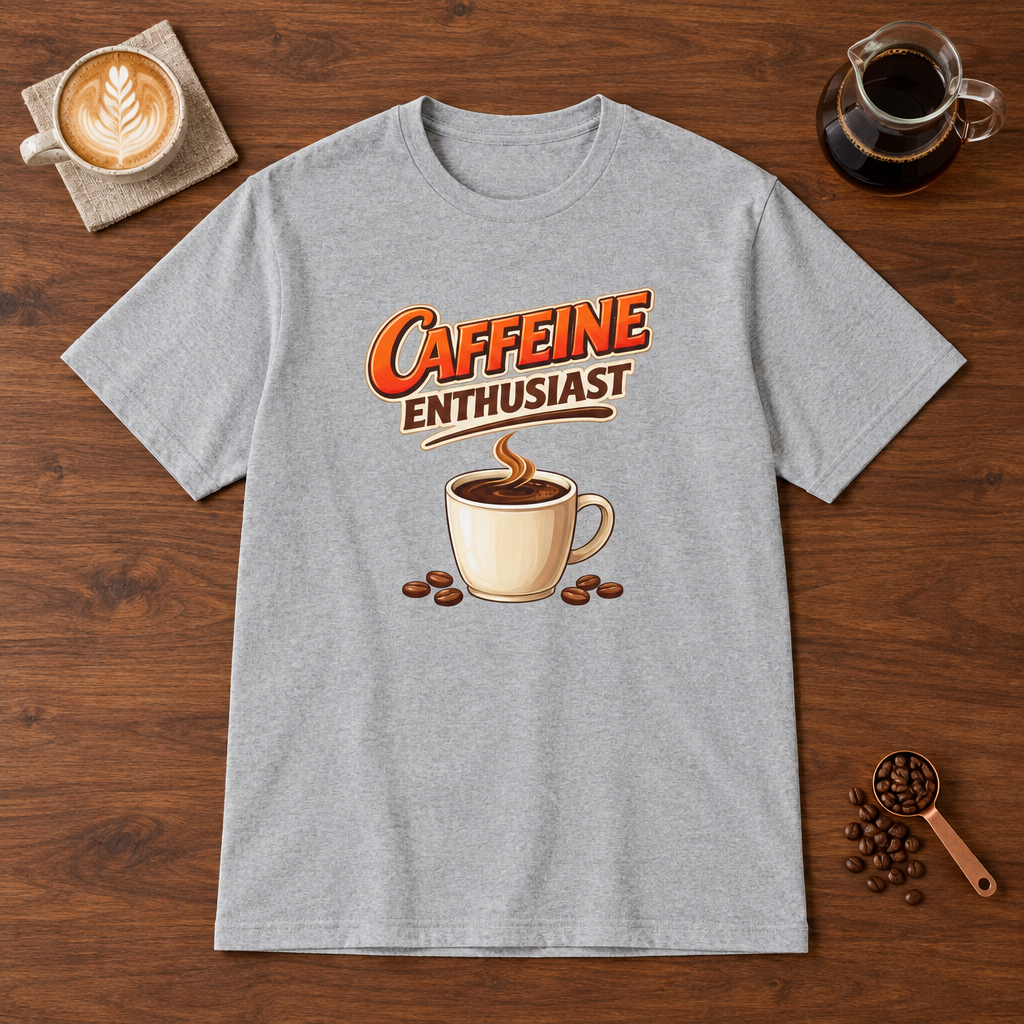 Caffeine Enthusiast - Cup T-Shirt Sport Grey coffee bar mockup