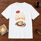 Strong Coffee Era T-Shirt White coffee bar mockup