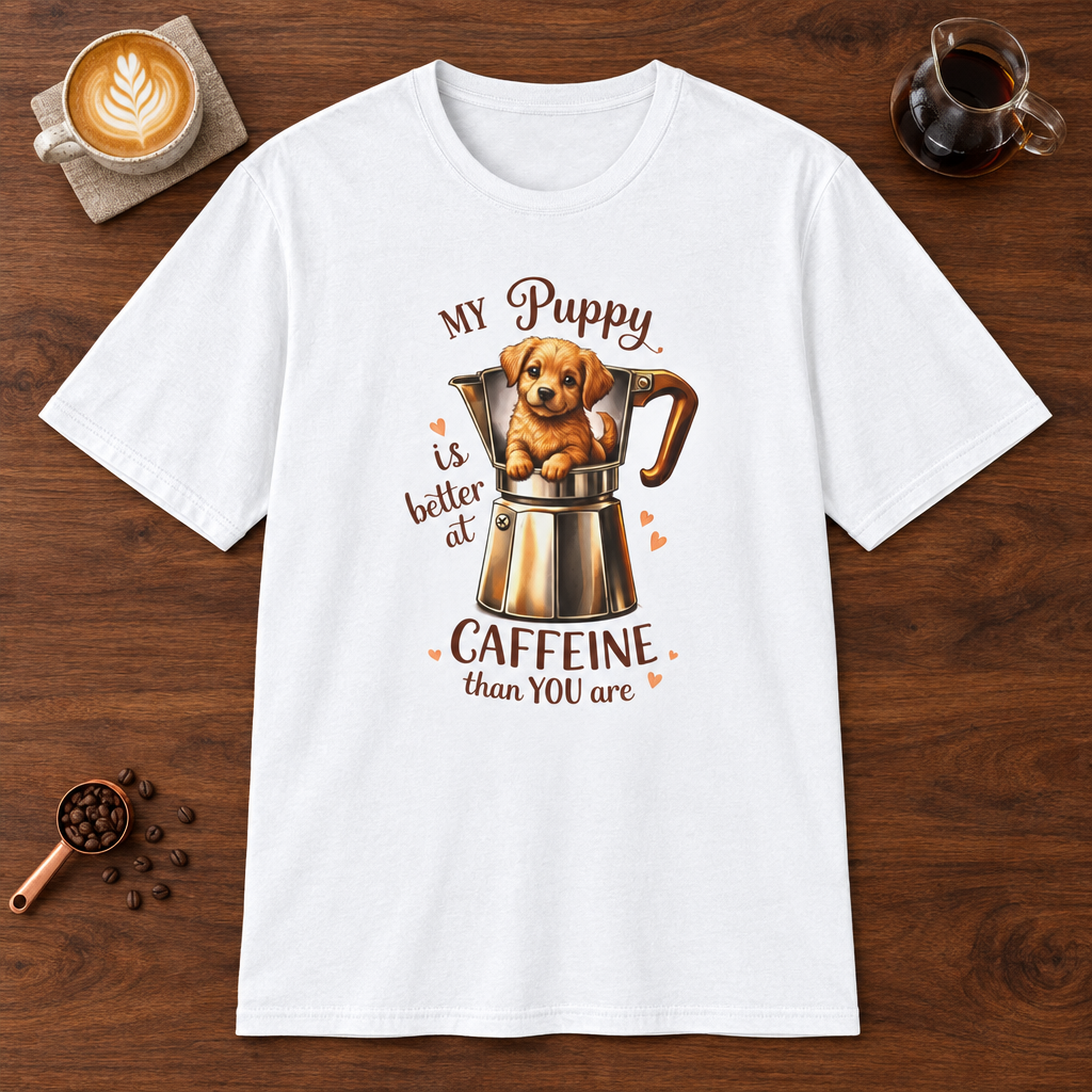 My Puppy - Light Colors T-Shirt White coffee bar mockup