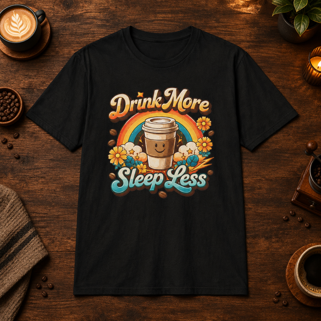 Drink More Sleep Less Black coffee-bar mockup