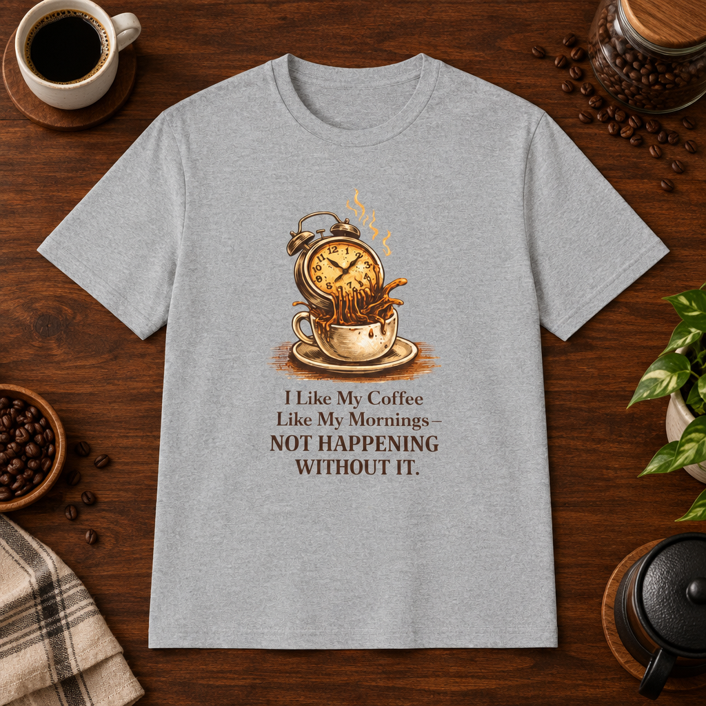 I Like My Coffee T-Shirt Sport Grey short-sleeve coffee-bar flat lay