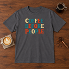 Coffee Before People T-Shirt Charcoal coffee bar mockup