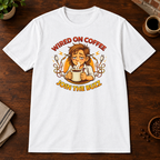 Wired on Coffee T-Shirt White close-fill short-sleeve coffee-bar flat lay