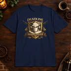 Deadline Defense System T-Shirt in Navy, zoomed lifestyle mockup
