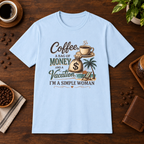 Simple Woman T-Shirt Light Blue short-sleeve coffee-bar flat lay