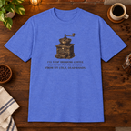 I'll Stop Drinking T-Shirt Heather Royal close-fill short-sleeve coffee-bar flat lay