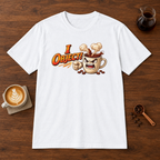 I Object T-Shirt White coffee bar mockup