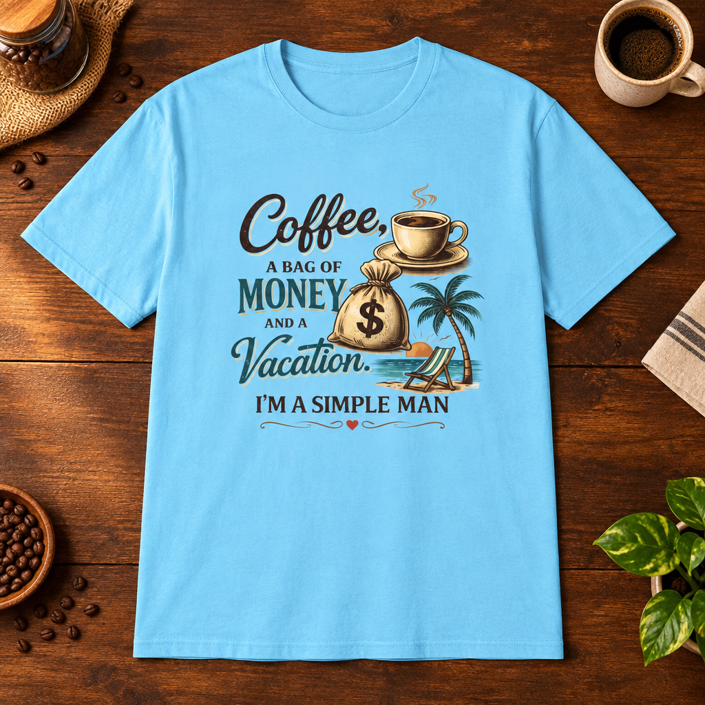Simple Man T-Shirt Sky short-sleeve coffee-bar flat lay