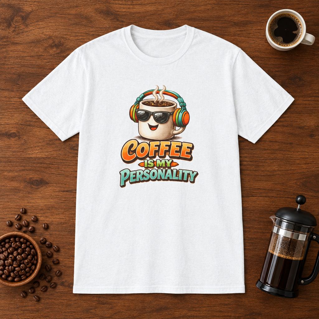 Coffee is My Personality 2 T-Shirt White coffee-bar flat lay