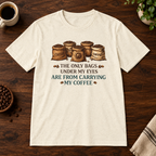 Coffee Bags T-Shirt Natural short-sleeve coffee-bar flat lay