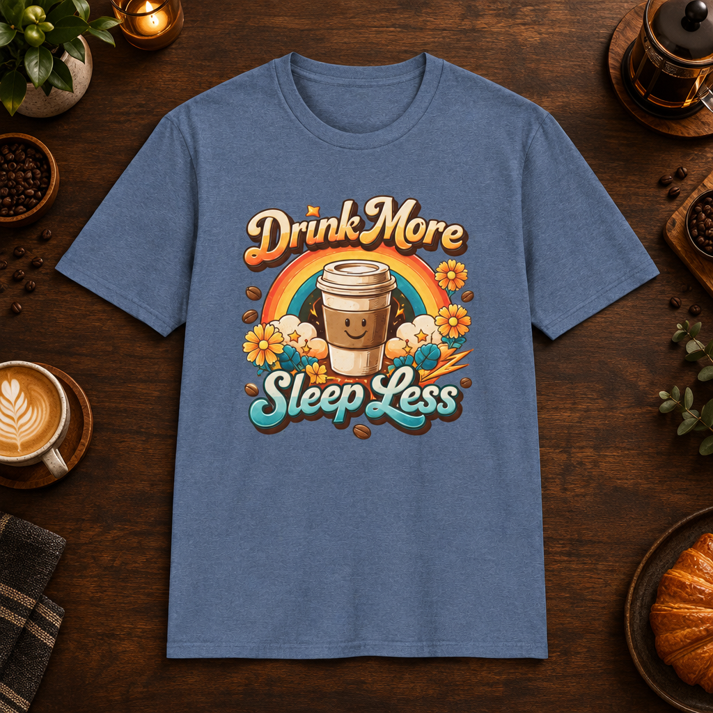 Drink More Sleep Less Heather Indigo coffee-bar mockup