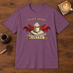 Office Hero Coffee T-Shirt Heather Maroon coffee bar mockup