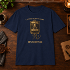 Caffeine Is Not A Habit T-Shirt Navy close-fill short-sleeve warm coffee-bar flat lay