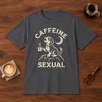 Caffeine Sexual T-Shirt Charcoal coffee bar mockup
