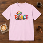 Peace T-Shirt Light Pink coffee bar mockup