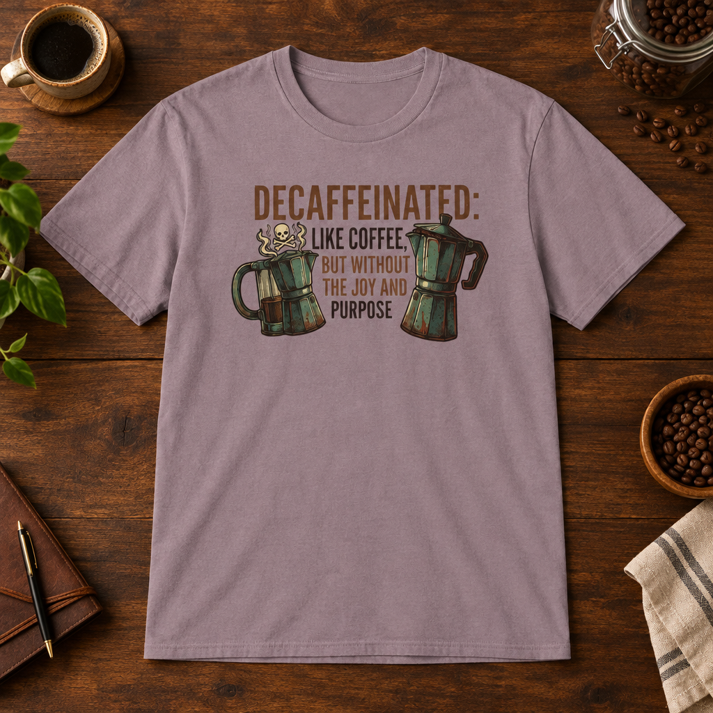 Decaffeinated T-Shirt Paragon short-sleeve coffee-bar flat lay