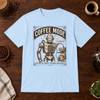 Coffee Mode T-Shirt Light Blue coffee-bar flat lay