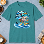 Coffee and Mild Panic T-Shirt in Black, zoomed lifestyle mockup