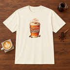 Caffeine Enthusiast - Take Away T-Shirt Natural coffee bar mockup