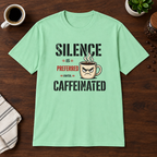 Silence is Preferred T-Shirt Mint Green short-sleeve coffee-bar flat lay