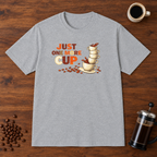 Just One More Cup T-Shirt Sport Grey coffee-bar flat lay