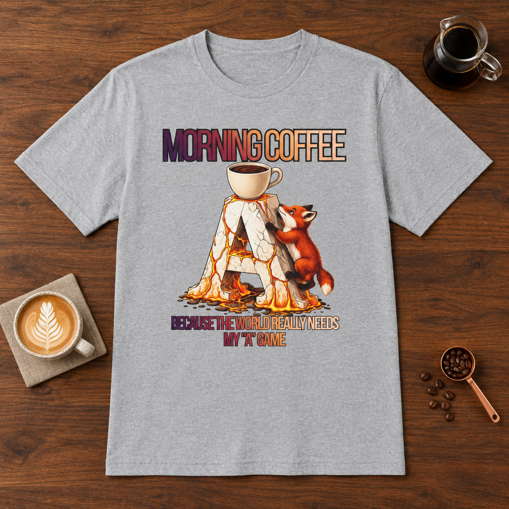 Morning Coffee T-Shirt Sport Grey coffee bar mockup