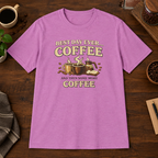 Best Day Ever T-Shirt Heather Radiant Orchid close-fill short-sleeve coffee-bar flat lay