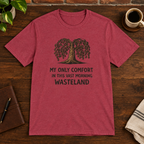 My Only Comfort T-Shirt Heather Cardinal close-fill short-sleeve coffee-bar flat lay