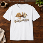 Coffee Saves Lives T-Shirt White subtly closer coffee-bar flat lay