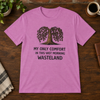 My Only Comfort T-Shirt Heather Radiant Orchid close-fill short-sleeve coffee-bar flat lay