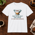Coffee Filter T-Shirt White short-sleeve coffee-bar flat lay