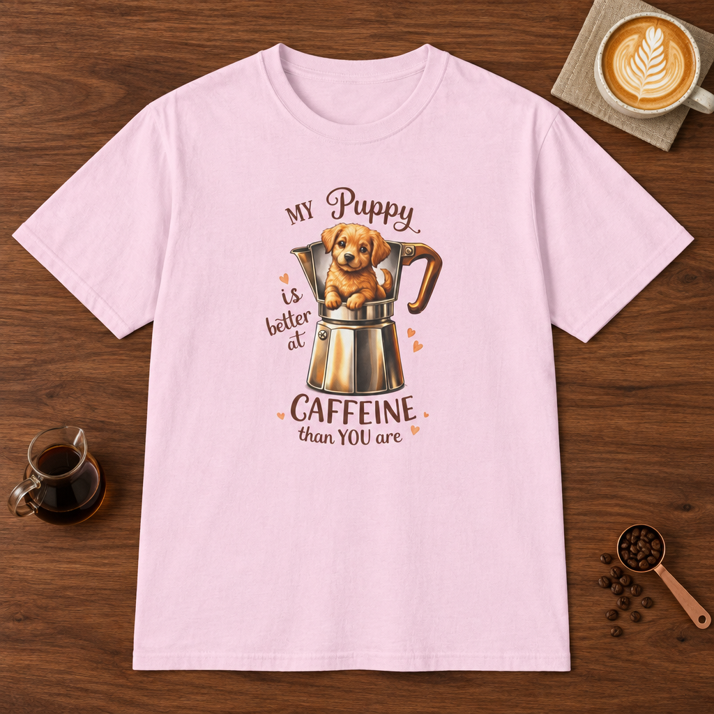My Puppy - Light Colors T-Shirt Light Pink coffee bar mockup