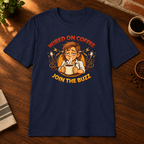 Wired on Coffee T-Shirt Navy close-fill short-sleeve coffee-bar flat lay