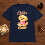 Coffee Cutie T-Shirt Navy coffee bar mockup