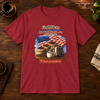 God Bless America T-Shirt Antique Cherry Red close-fill short-sleeve coffee-bar flat lay