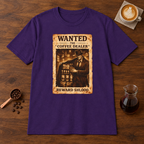 Wanted T-Shirt Purple coffee bar mockup