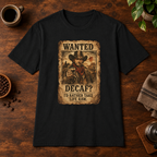 Wanted T-Shirt Black short-sleeve coffee-bar flat lay
