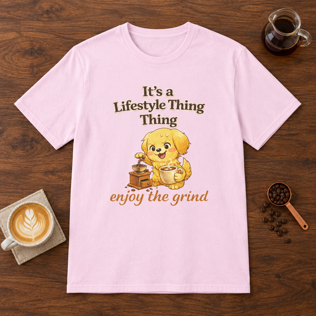 It's a Lifestyle Thing T-Shirt Light Pink coffee bar mockup