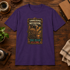 Motivation T-Shirt Purple short-sleeve coffee-bar flat lay