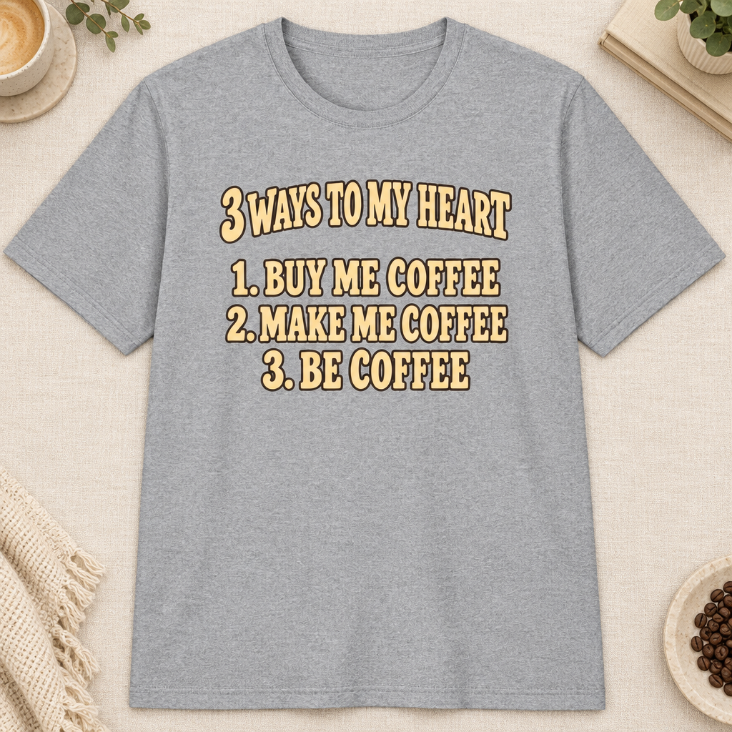 3 Ways to My Heart T-Shirt in Sport Grey, tighter zoom-in mockup