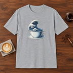 Coffee Tsunami T-Shirt Sport Grey coffee bar mockup
