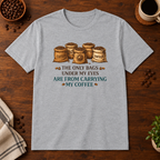 Coffee Bags T-Shirt Sport Grey short-sleeve coffee-bar flat lay