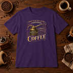 Lubricant T-Shirt Purple close-fill short-sleeve coffee-bar flat lay